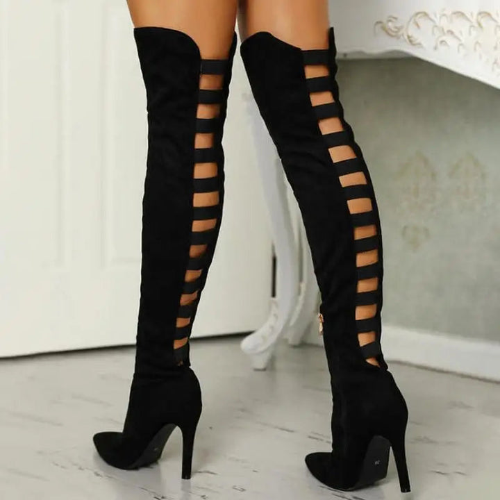 Bella | Women’s Cutout Over-The-Knee High Heel Boots