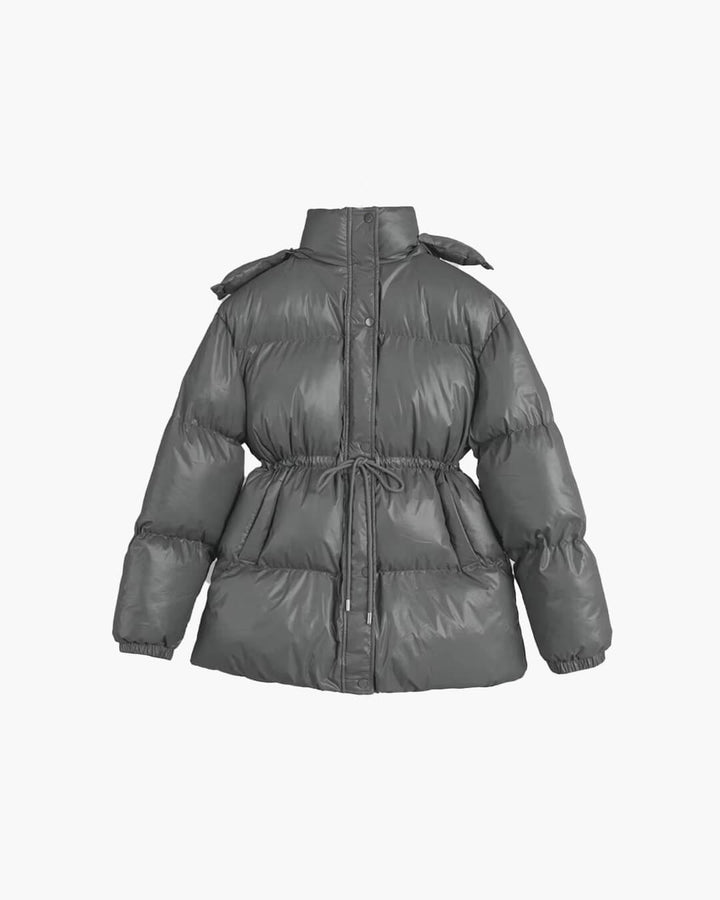 Chloe | Winter Drawstring Shiny Puffer Jacket