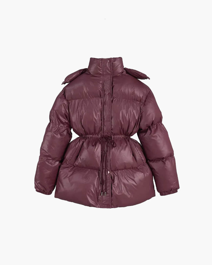 Chloe | Winter Drawstring Shiny Puffer Jacket