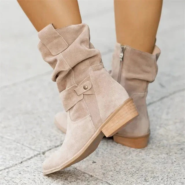Ashley | Women’s Winter Suede Slouchy Ankle Boots