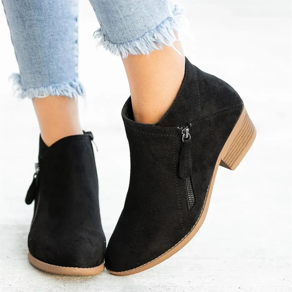 Caroline | Women’s Stylish Zip Heel Boots