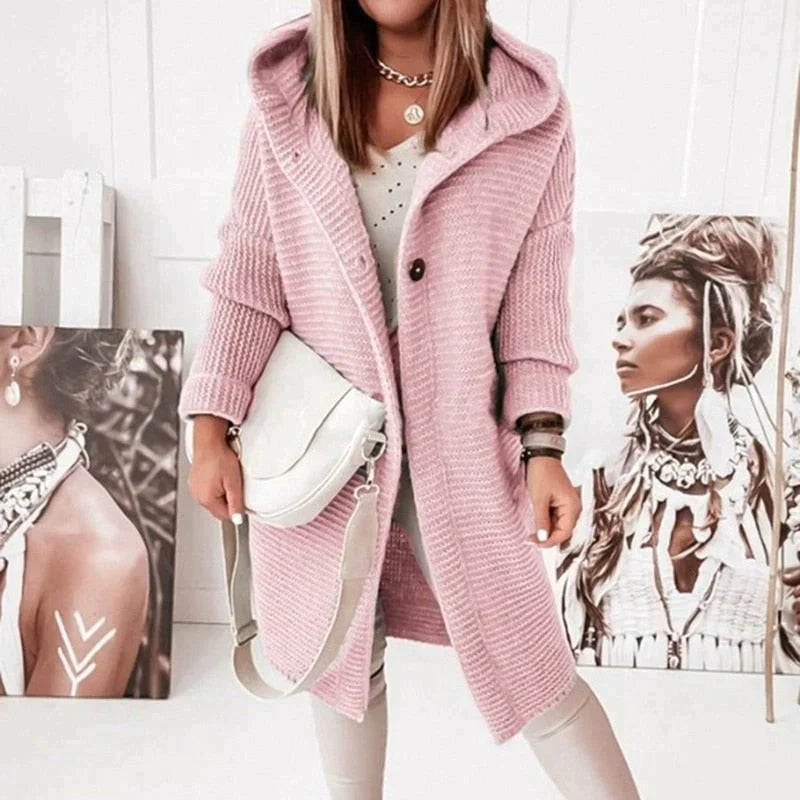 Audrey | Women’s Cozy Hooded Knit Cardigan Jacket