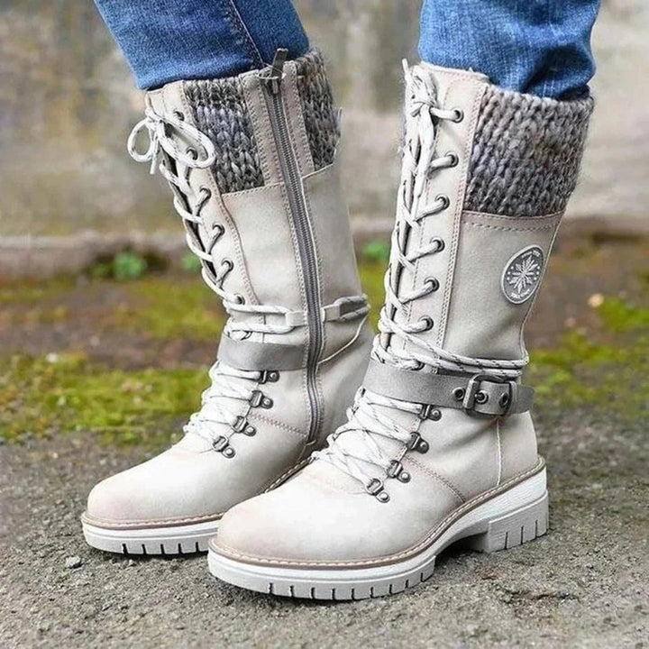 Brooklyn | Women’s Lace-Up Winter Boots with Knit Cuff