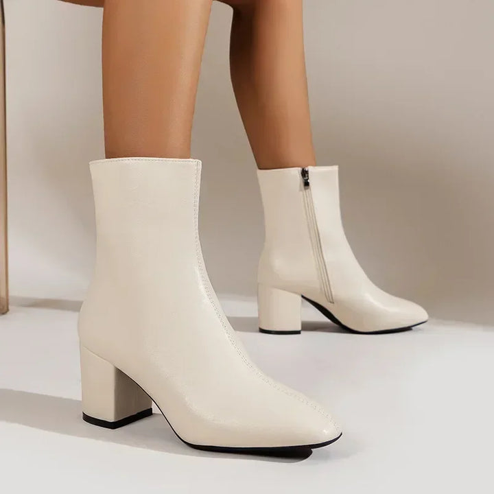 Chloe | Women’s Side Zipper Block Heel Ankle Boots