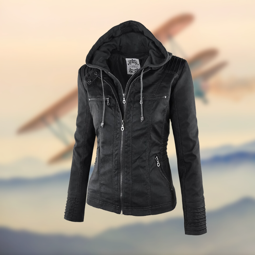 Lauren | Women’s Trendy Zip-Up Biker Jacket