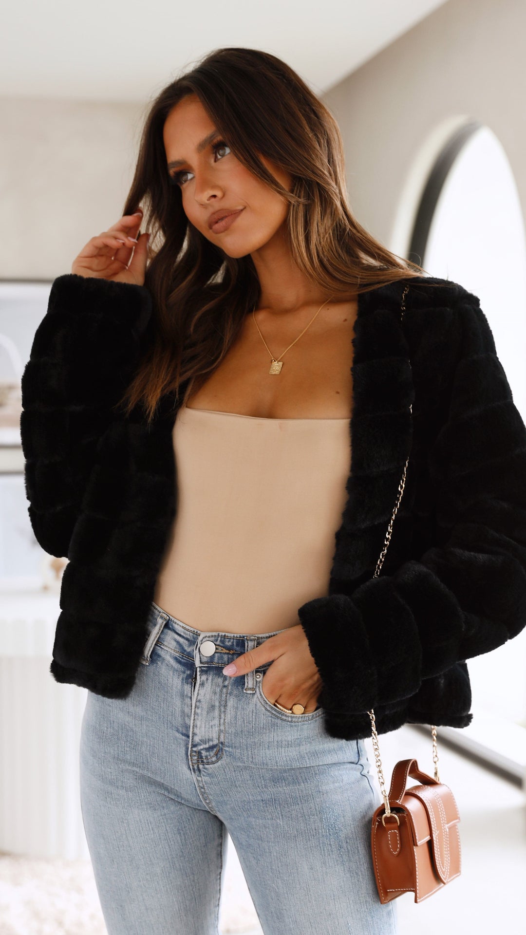 Bella | Women’s Chic Faux Fur Evening Jacket