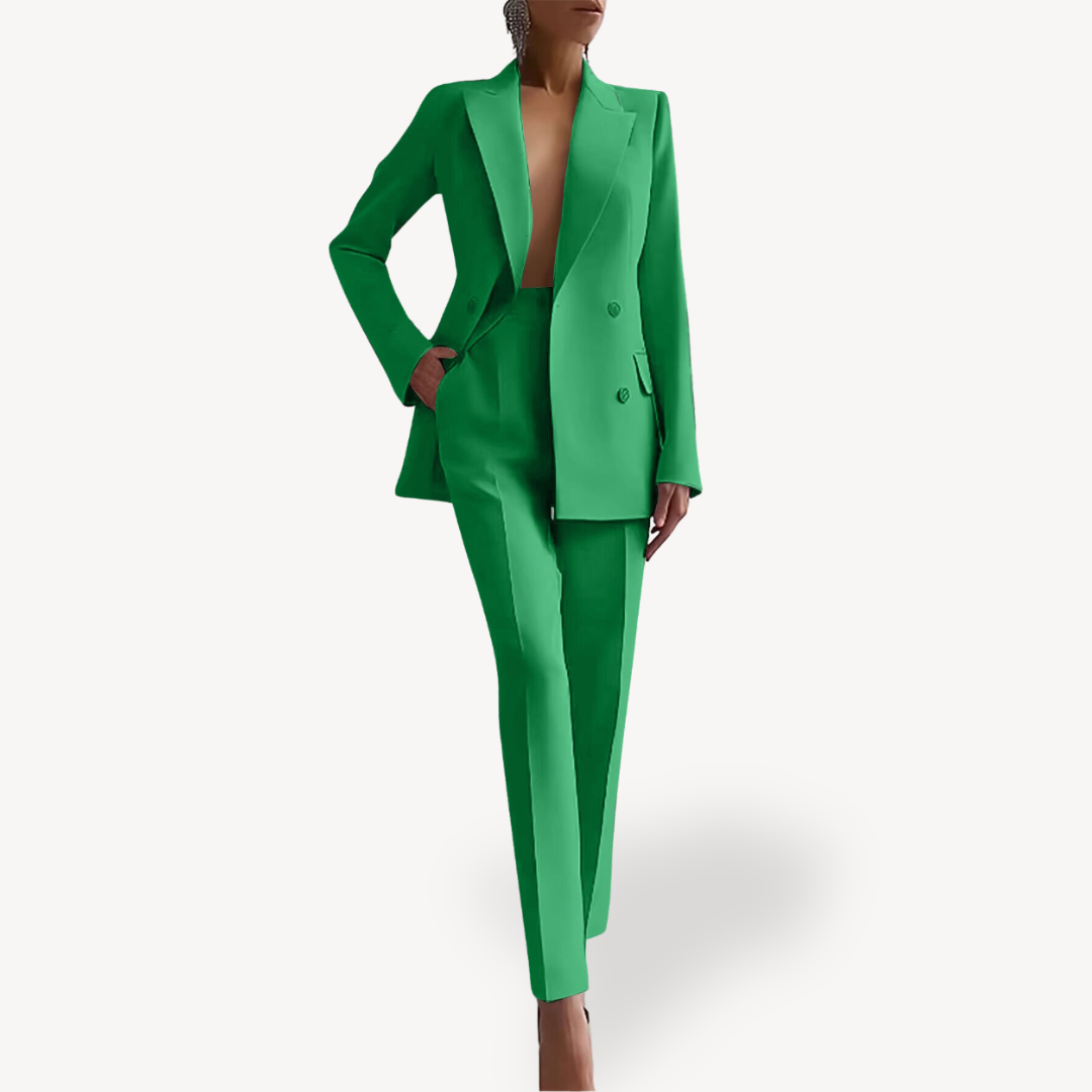 Fiona | Women’s Formal Tailored Suit Set with Long Blazer