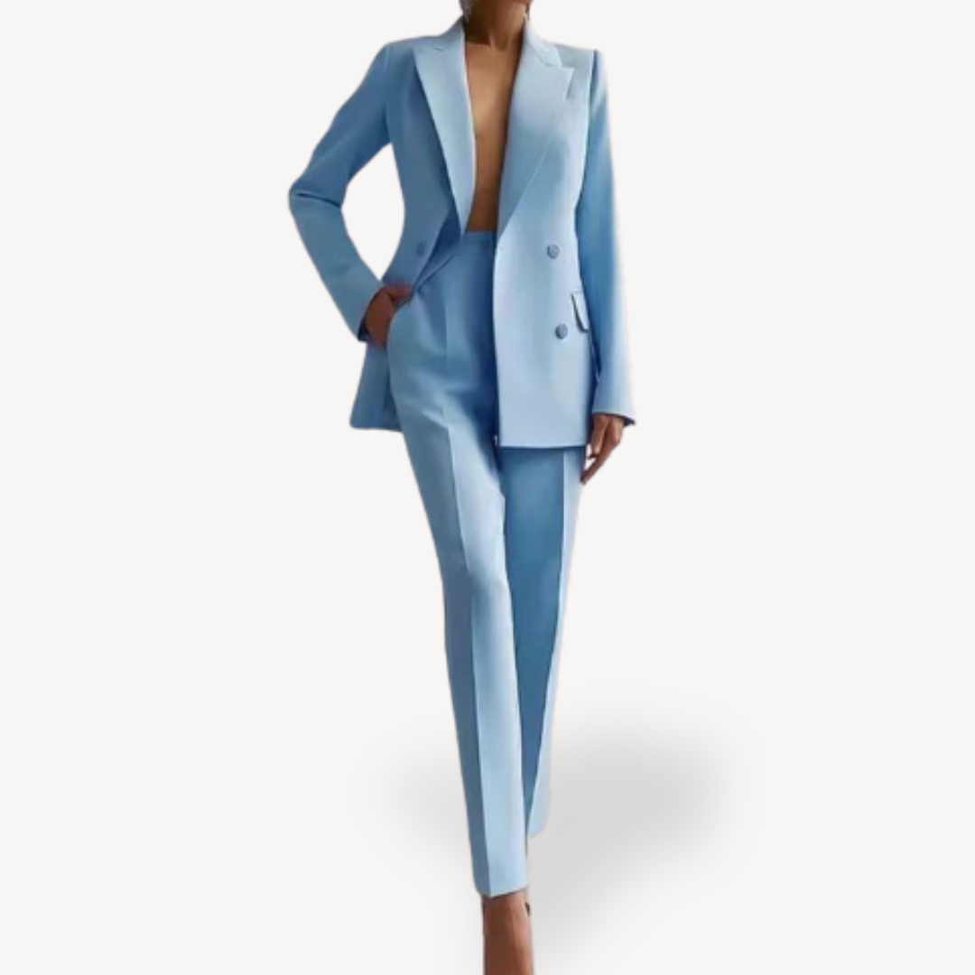 Fiona | Women’s Formal Tailored Suit Set with Long Blazer