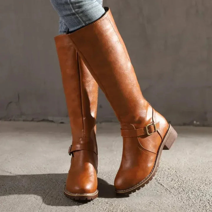 Brooklyn | Women’s Stylish Buckled Knee Boots