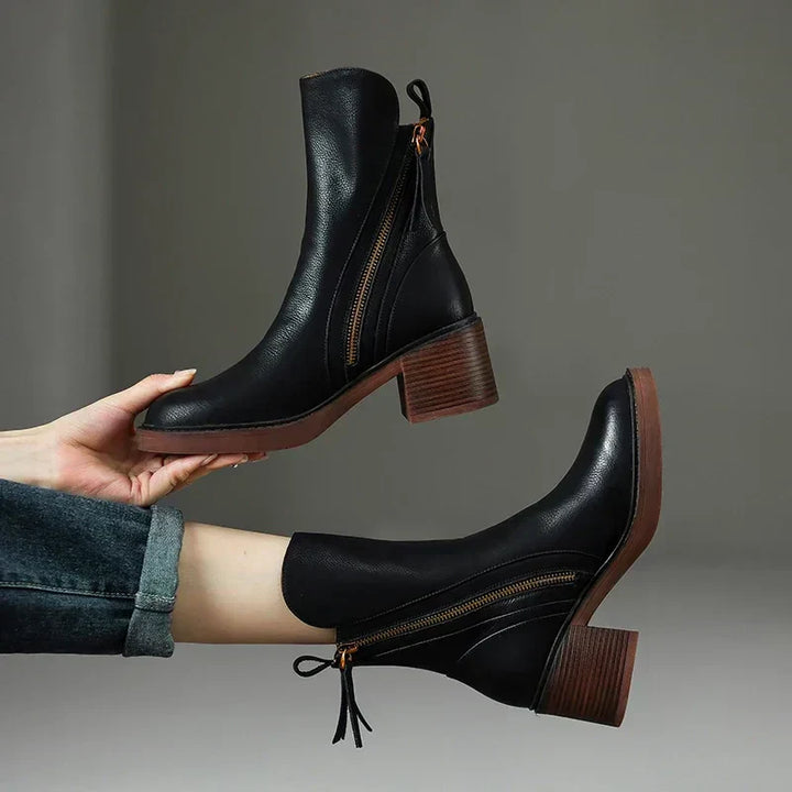 Rachel | Women's Zip-Up Block Heel Boots