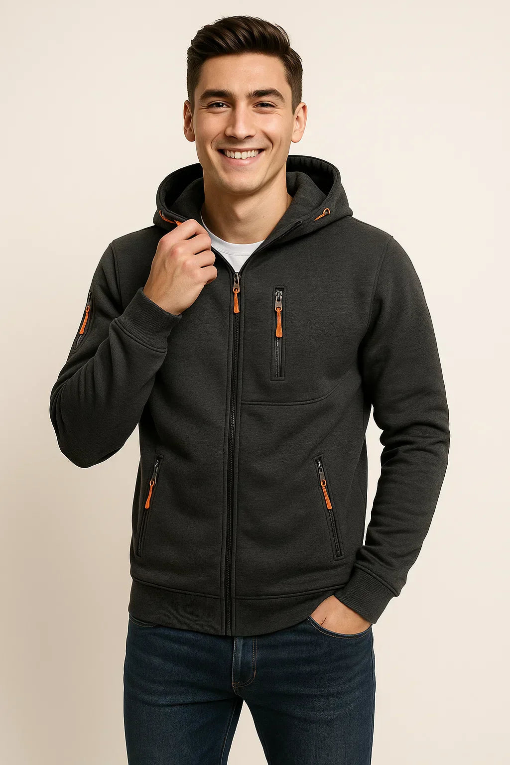 Sean | Men’s Casual Zip Front Hoodie