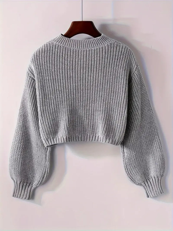 Olivia | Women’s Winter Cropped Ribbed Knit Sweater