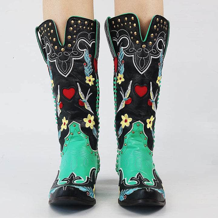 Claire | Women’s Embroidered Cowboy Boots with Heel