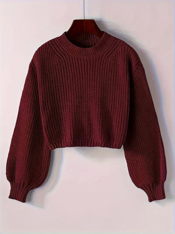 Olivia | Women’s Winter Cropped Ribbed Knit Sweater