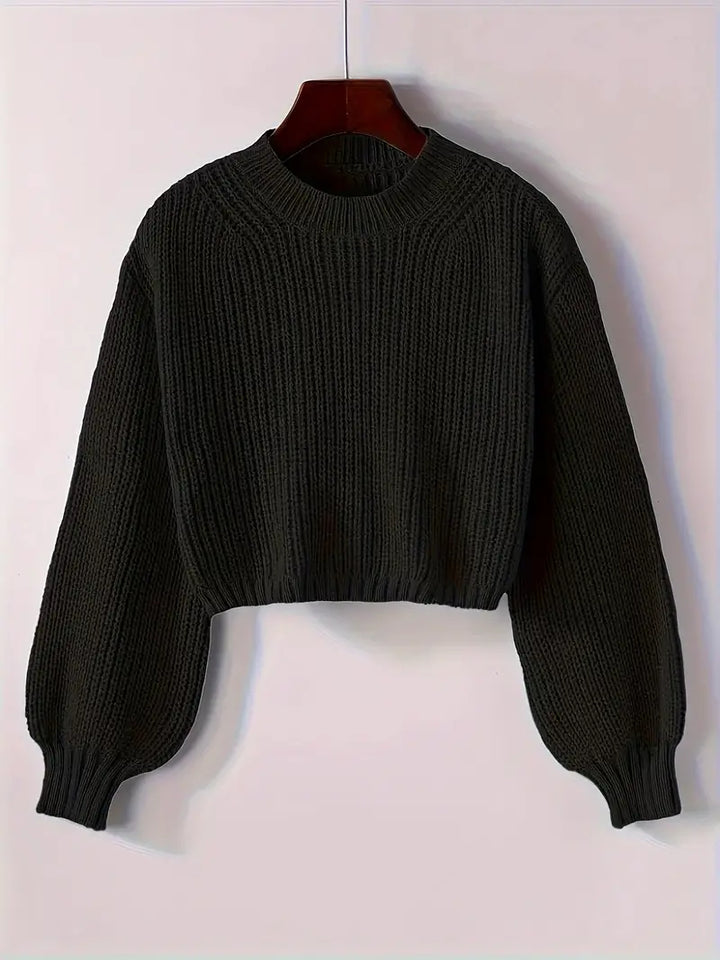 Olivia | Women’s Winter Cropped Ribbed Knit Sweater