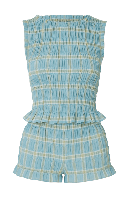 Zamirah | Pleated Ruffle Crop Top Set