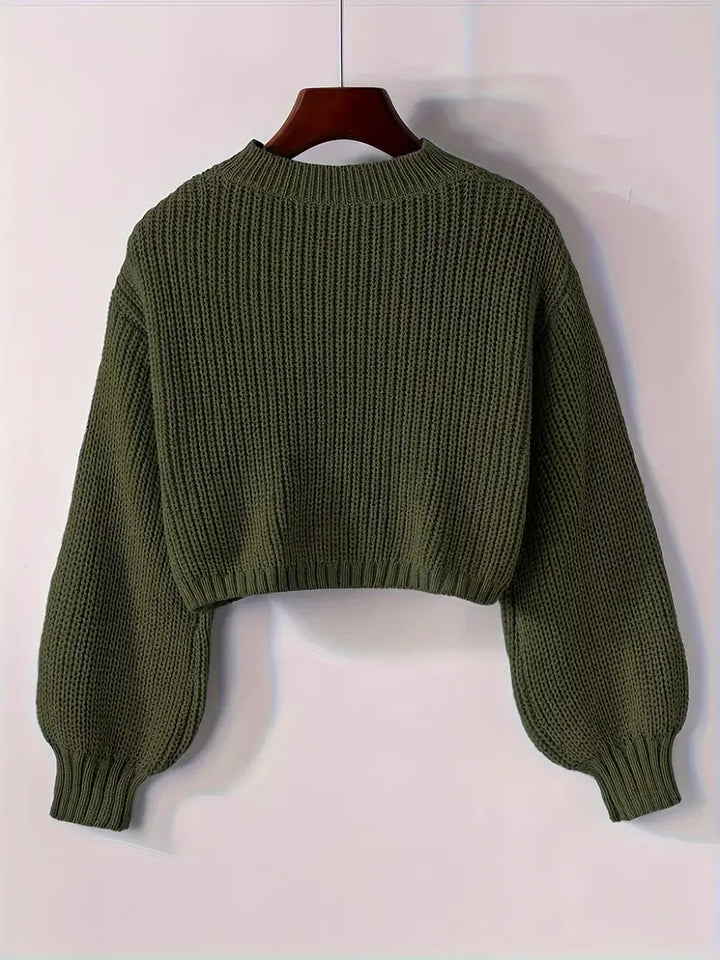 Olivia | Women’s Winter Cropped Ribbed Knit Sweater