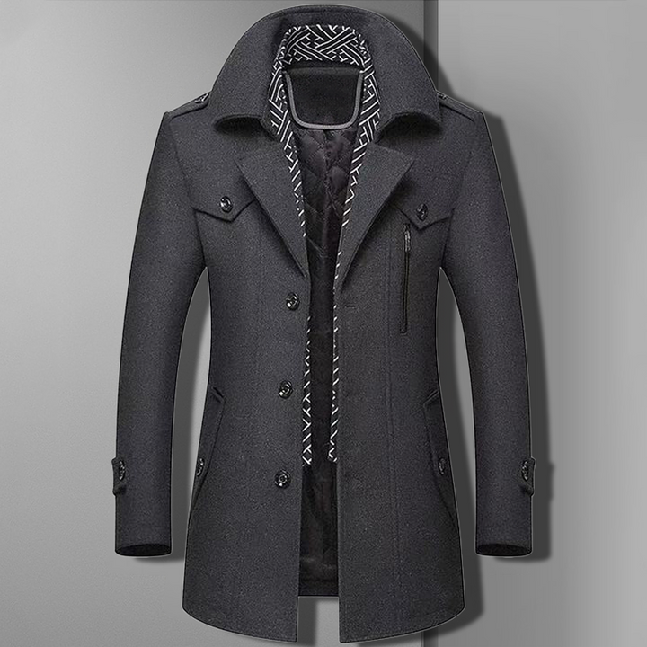 Patrick | Men’s Double Breasted Military Style Overcoat