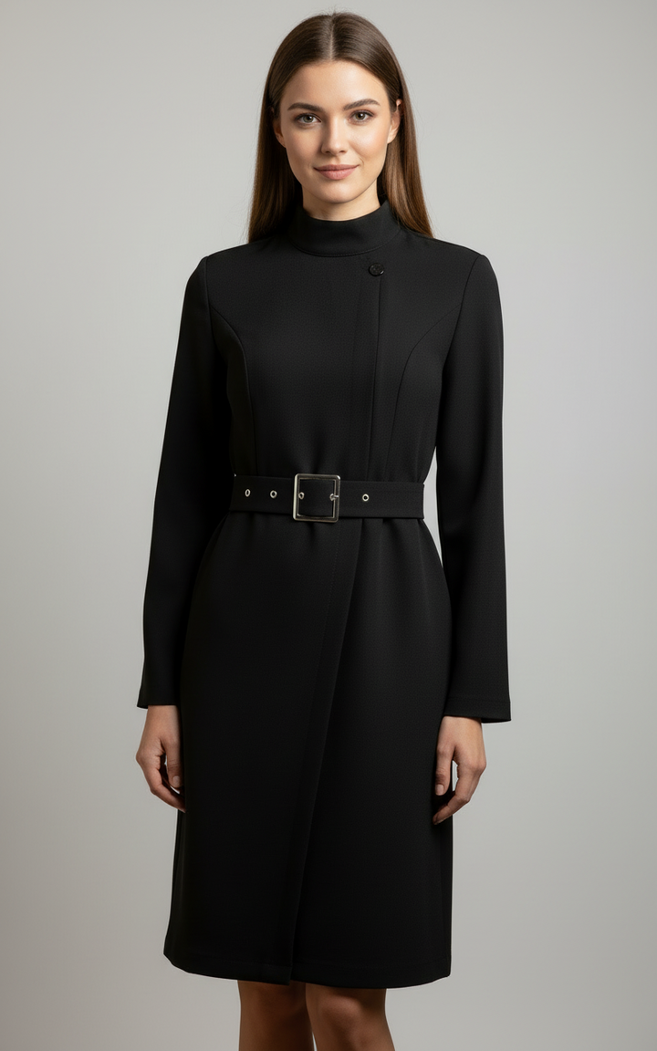 Camille | Women’s Winter Belted Midi Coat Dress
