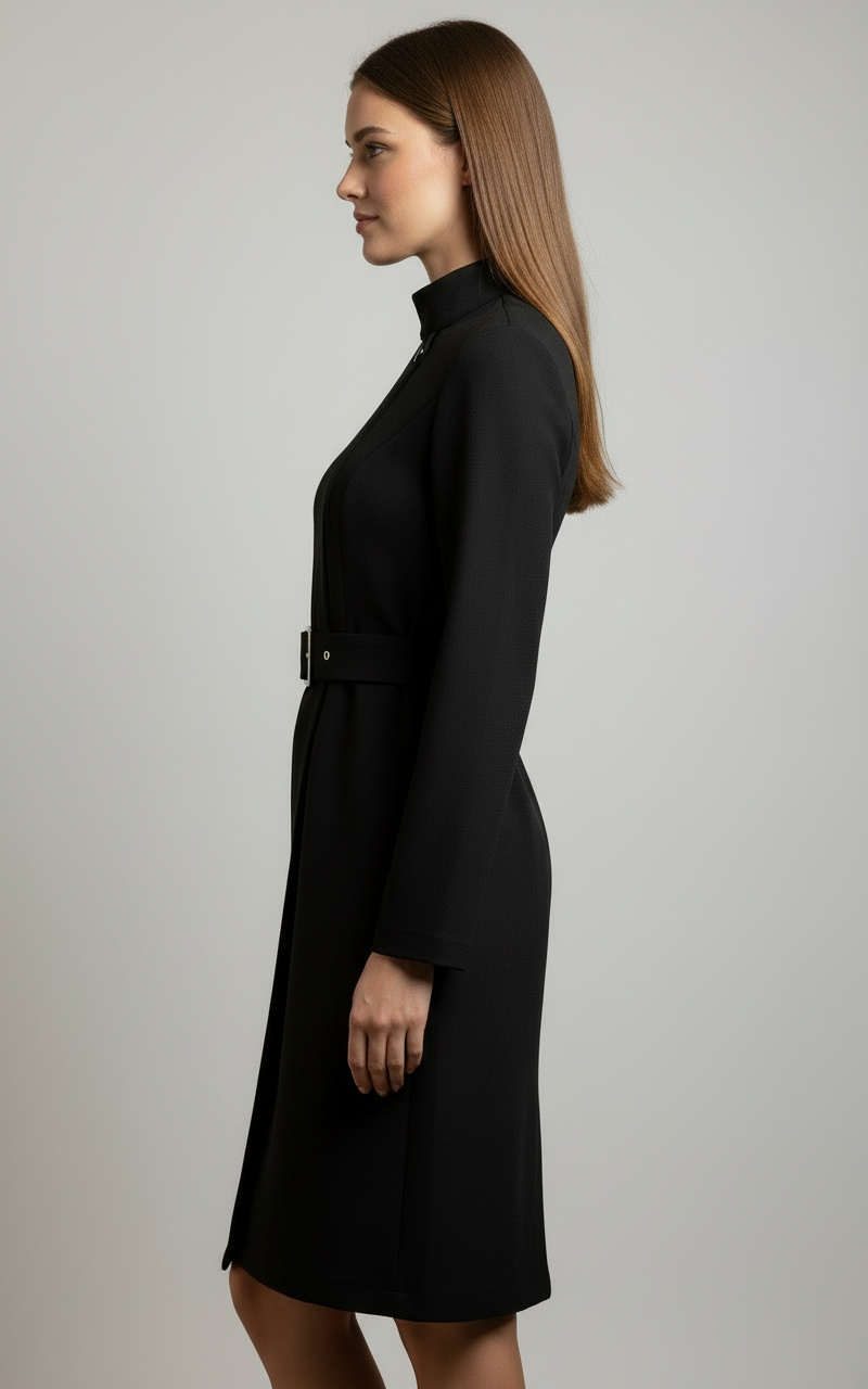 Camille | Women’s Winter Belted Midi Coat Dress
