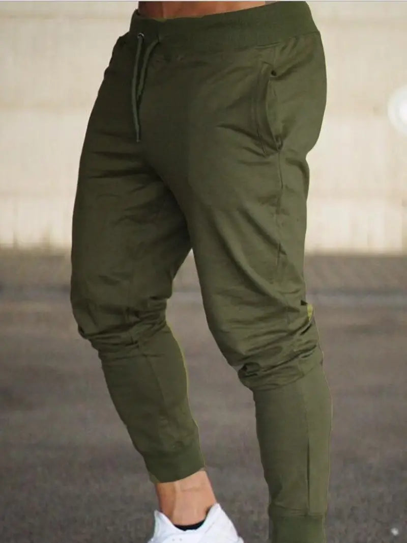 John | Men Casual Drawstring Elastic Waist Pants
