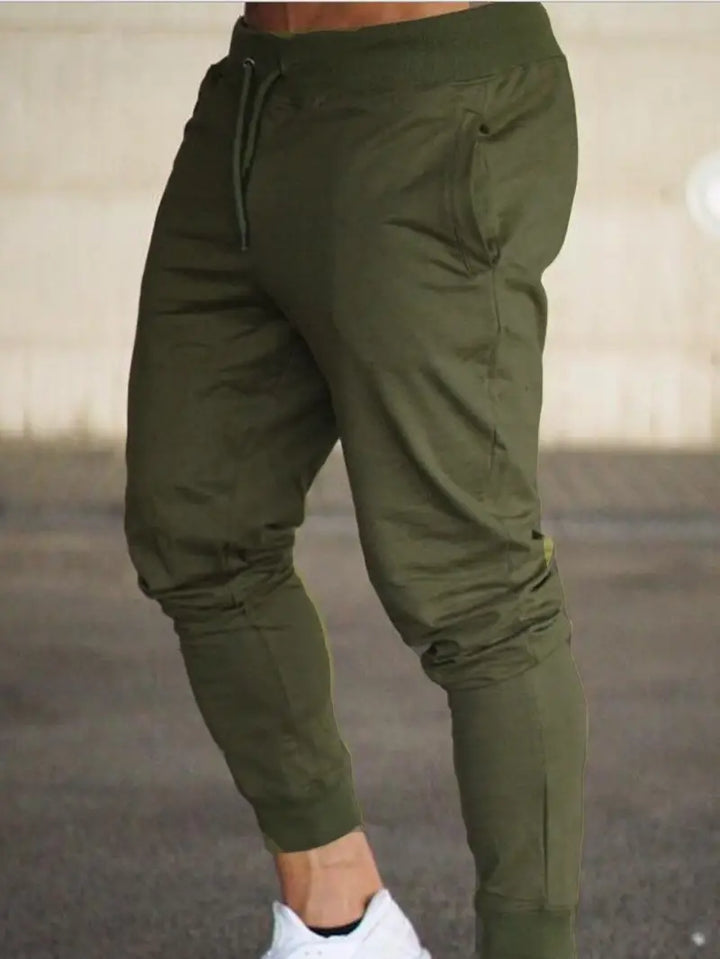 John | Men Casual Drawstring Elastic Waist Pants