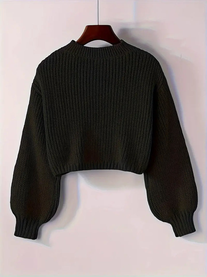 Olivia | Women’s Winter Cropped Ribbed Knit Sweater