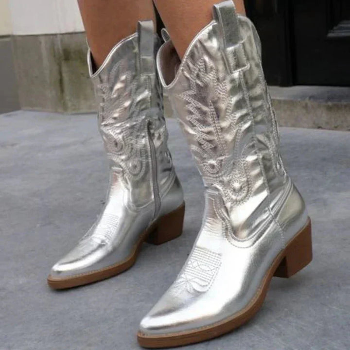 Clara | Women’s Shiny Western-Style Boots