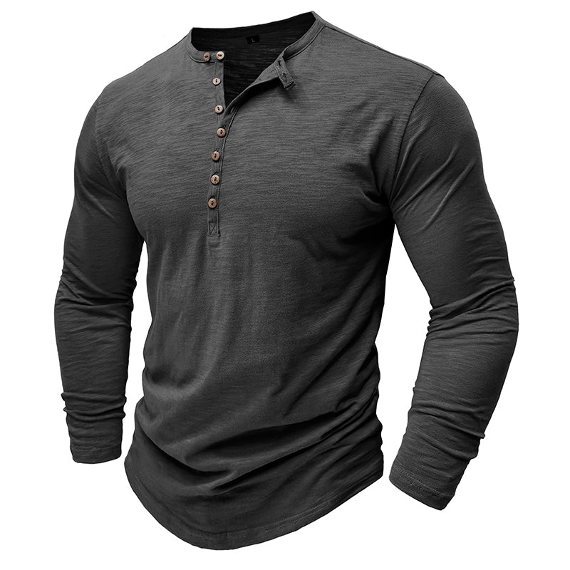 Justin | Men's Long-Sleeve Henley Shirt