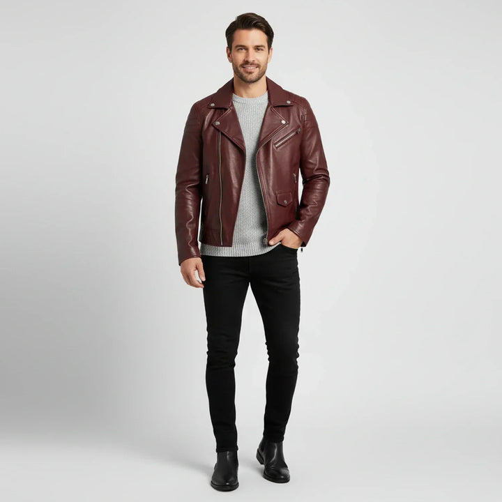 Jeremiah | Winter Zip Up Men Leather jacket