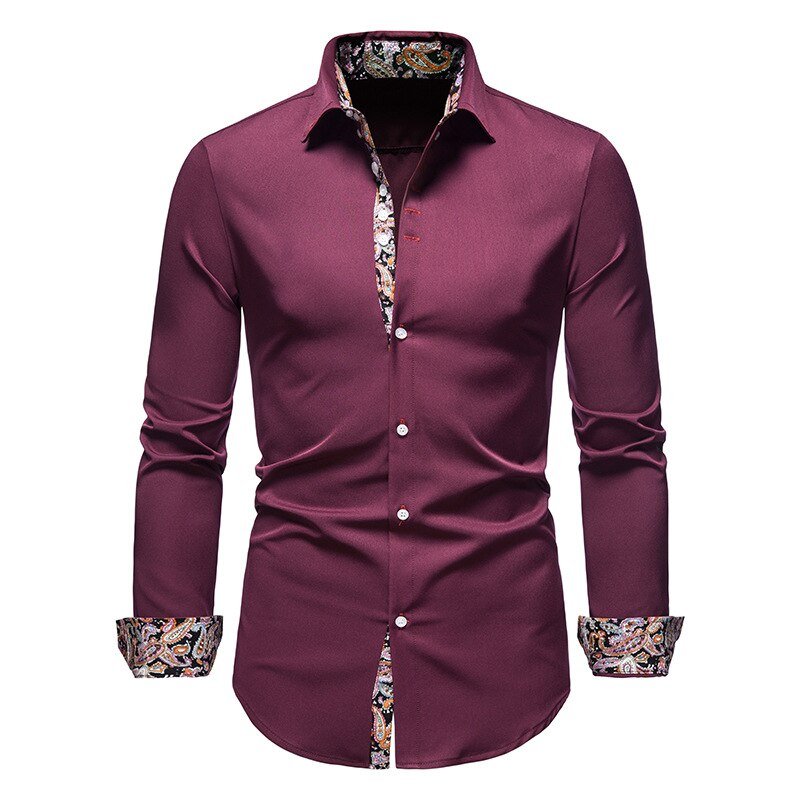 Isaac | Men’s Stylish White Shirt with Floral Cuffs