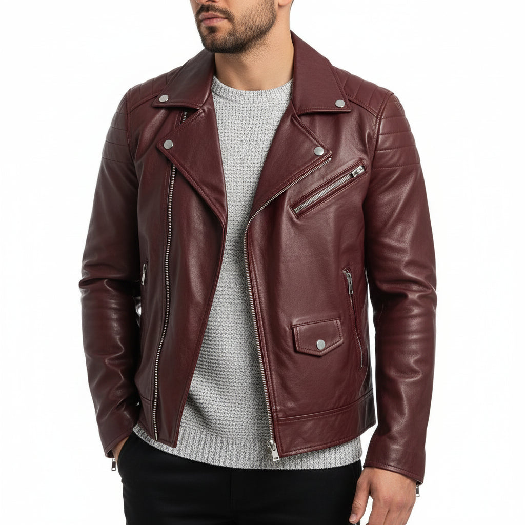 Jeremiah | Winter Zip Up Men Leather jacket