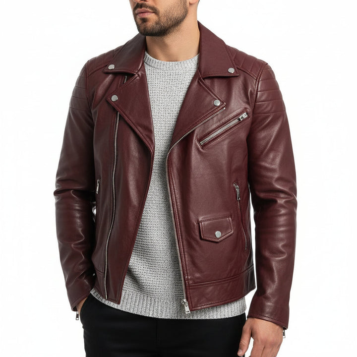 Jeremiah | Winter Zip Up Men Leather jacket