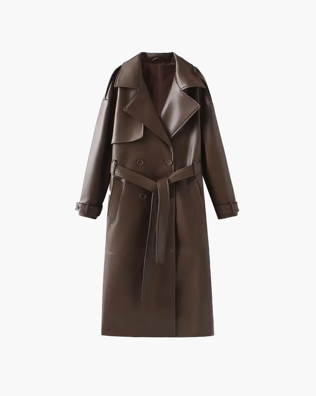Ava | Women’s Winter Leather Maxi Trench Coat