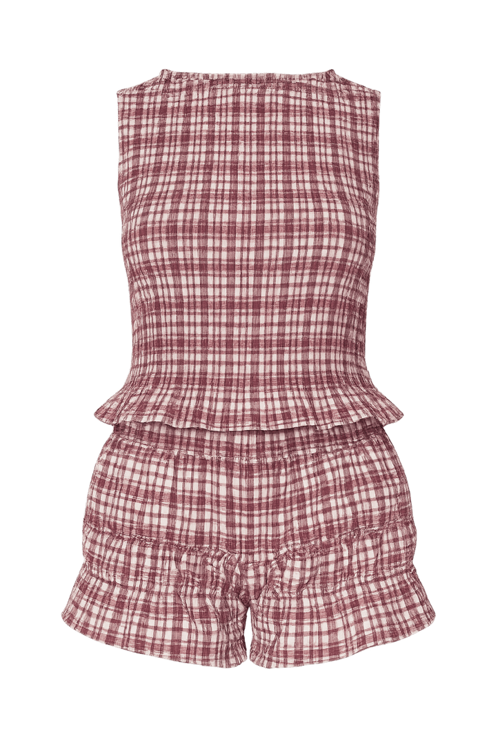 Zamirah | Pleated Ruffle Crop Top Set